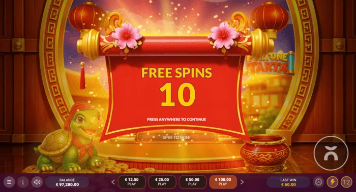 Fortune Tarta - pokretanje besplatnih okretaja